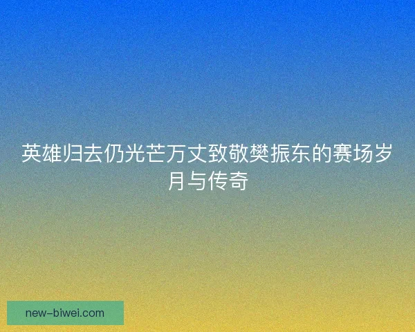 英雄归去仍光芒万丈致敬樊振东的赛场岁月与传奇