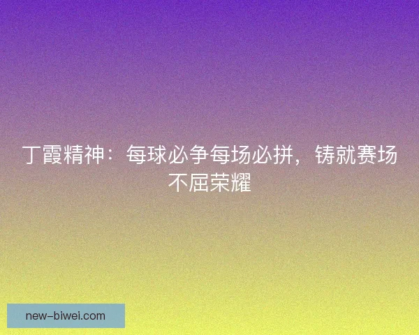 丁霞精神：每球必争每场必拼，铸就赛场不屈荣耀