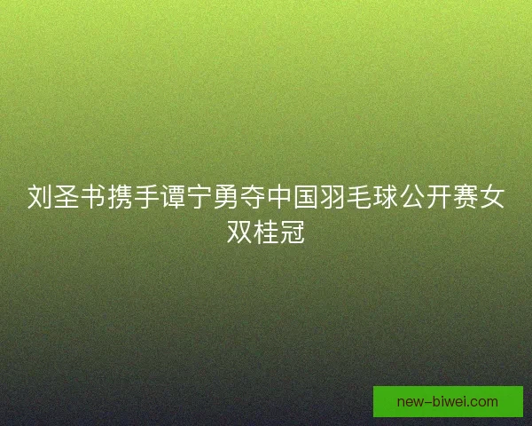 刘圣书携手谭宁勇夺中国羽毛球公开赛女双桂冠